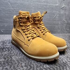 Lugz Work Boots Mens Size 13 Tan Wheat Lace Up Ankle Lug Sole MBEDROHK-7431